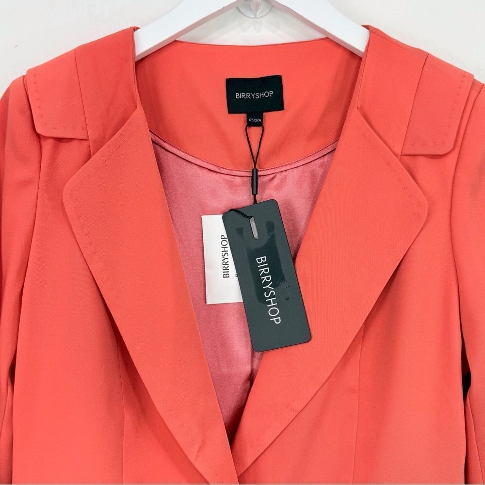 Birryshop Coral Orange Asian Lined Sprin Summer Blazer Jacket NEW - Picture 3 of 16